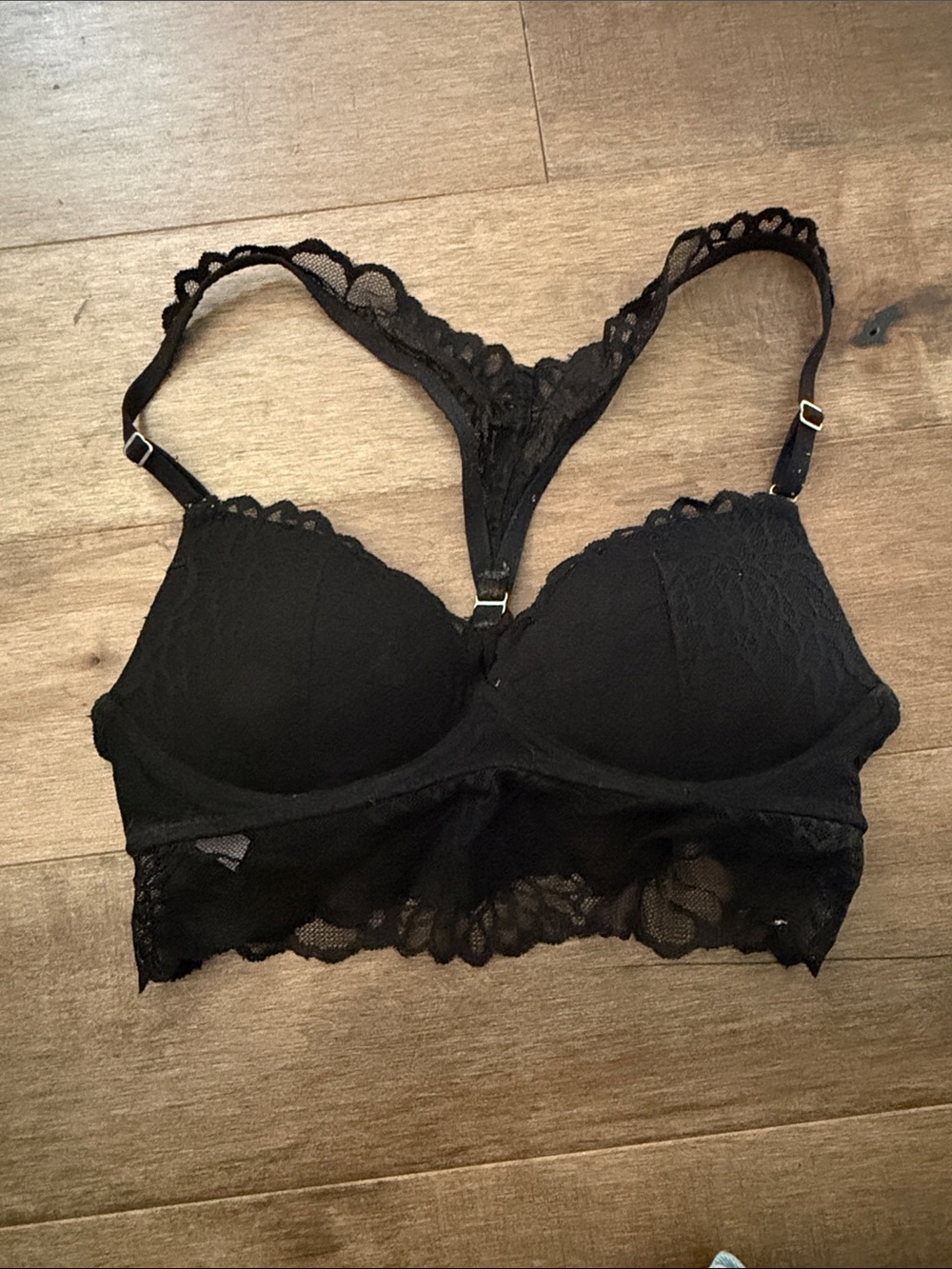💋PINK Victoria's Secret Black Lace Racerback Bralette